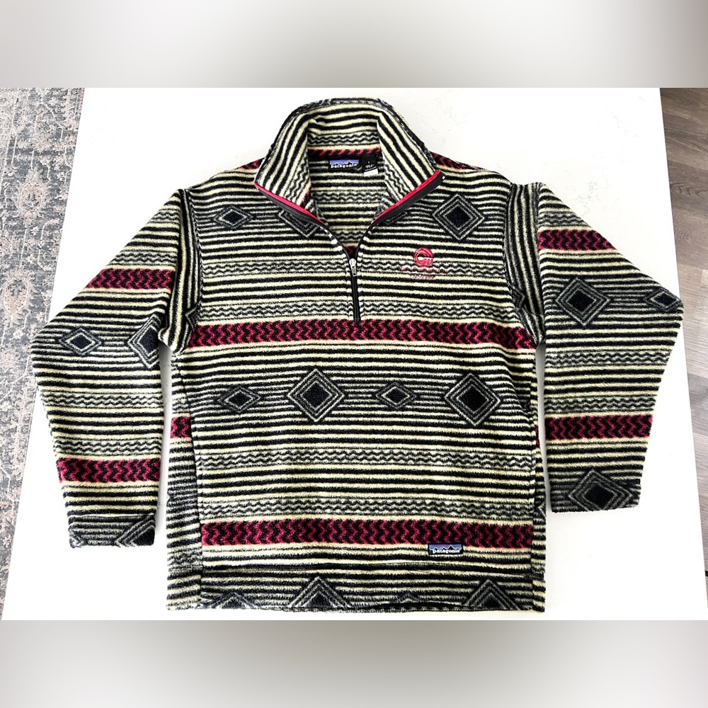 Rare Vintage Patagonia 1997 Synchilla 1/4 Zip Fleece Bullseye Men's SZ S - LOGO